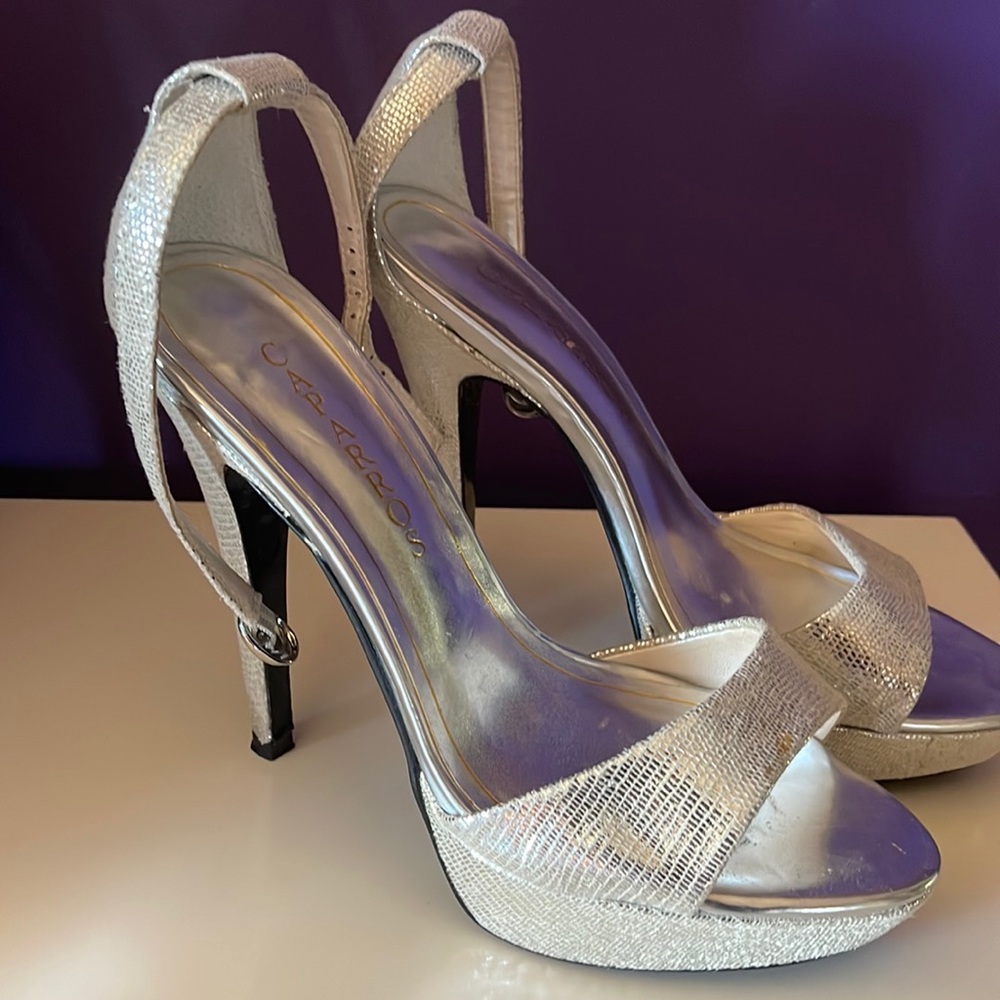 Silver Caparros Heels